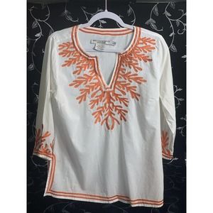 Gretchen Scott Designs Women’s Embroidered Tunic Long Sleeve Sz Large
